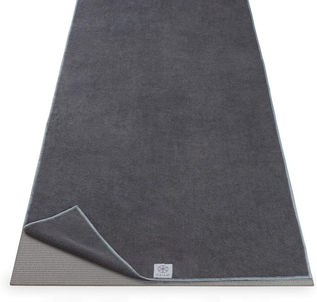 Gaiam Yoga Mat Towel Microfiber Mat-Sized Yoga Towel for Hot Yoga