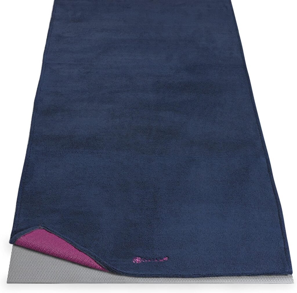 Gaiam Grippy Non Slip Yoga Mat Towel - Fast Drying Towel - Ideal For Hot Yoga - Microfiber And Machine Washable - Grip Backing