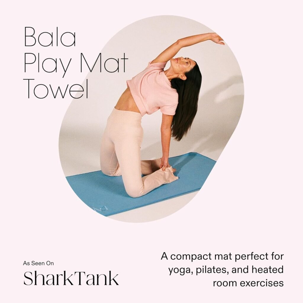 Bala Play Mat Towel - Non Slip Towel Designed for Yoga, Mat Pilates, Core Training  More - Fits Over Workout Mat - Fitness Accessory - Measures 71.4” x 26.5” - Sage