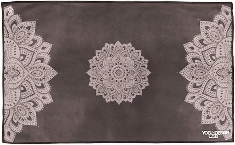 Yoga Design LAB | The Hand Towel | Premium Non Slip Hand Towel | Designed in Bali | Colorful Eco Printed + Quick Dry + Soft | Hot Yoga, Bikram, Ashtanga, Sport, Barre, Travel (Mandala Black)