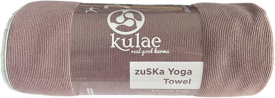 Zuska Premium Hot Yoga Towel Non-Slip, Thick, Absorbent Microfiber for All Types of Yoga and Fitness, 72 x 24 (Dusty Rose)